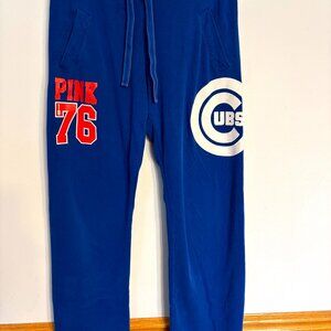 Pink Victoria's Secret Chicago Cubs Women's Blue Sweatpants Size XS Straight leg